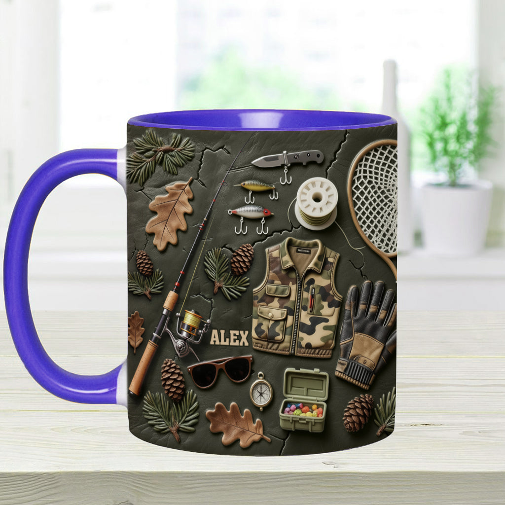 Angelbegeisterte – Personalisierte Tasse mit Angelmotiv