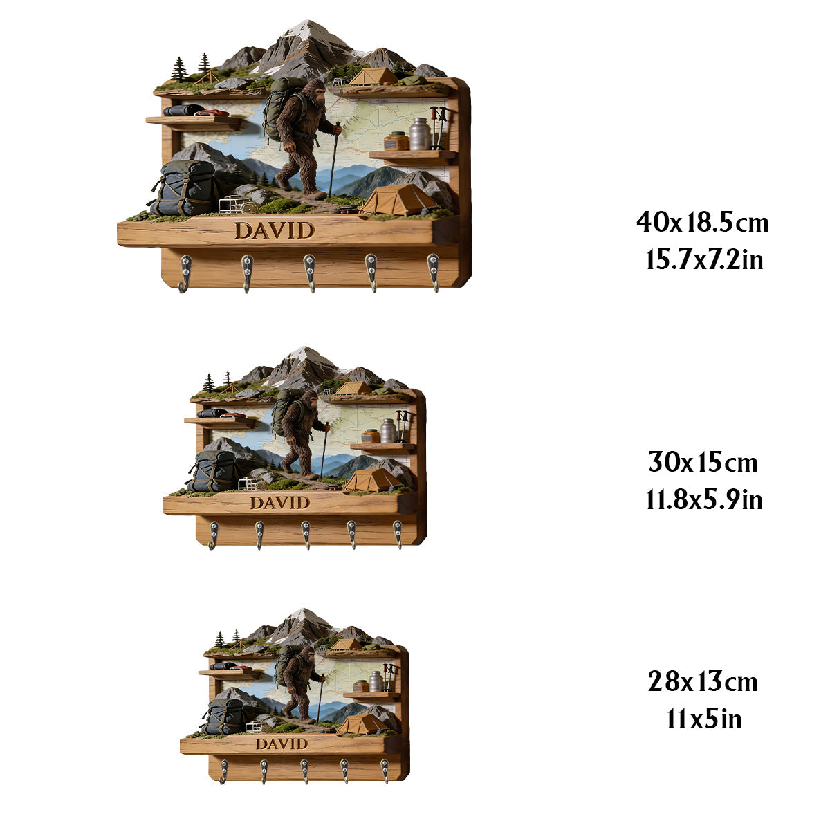 Mountain Climbing - Personalized Hiking Custom Shaped Hanging Rack