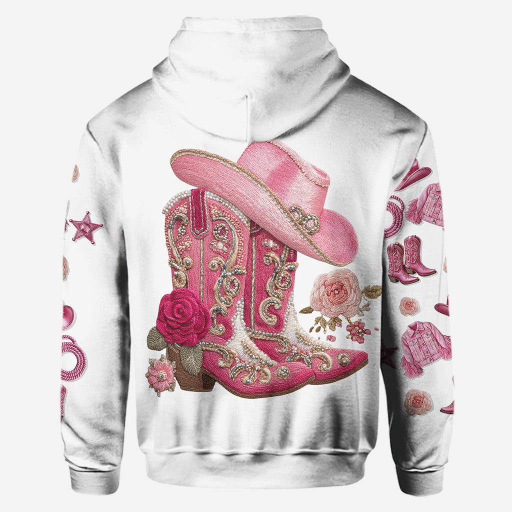 Cowgirl-Stiefel – Personalisierter Cowgirl-Hoodie und Leggings