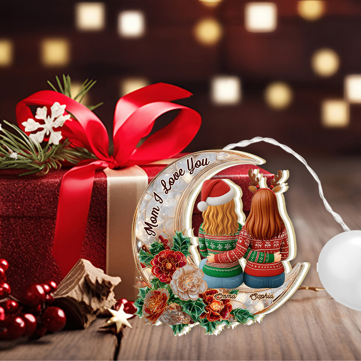 Wir lieben dich – Personalisierte LED-Lichterkette für Mutter