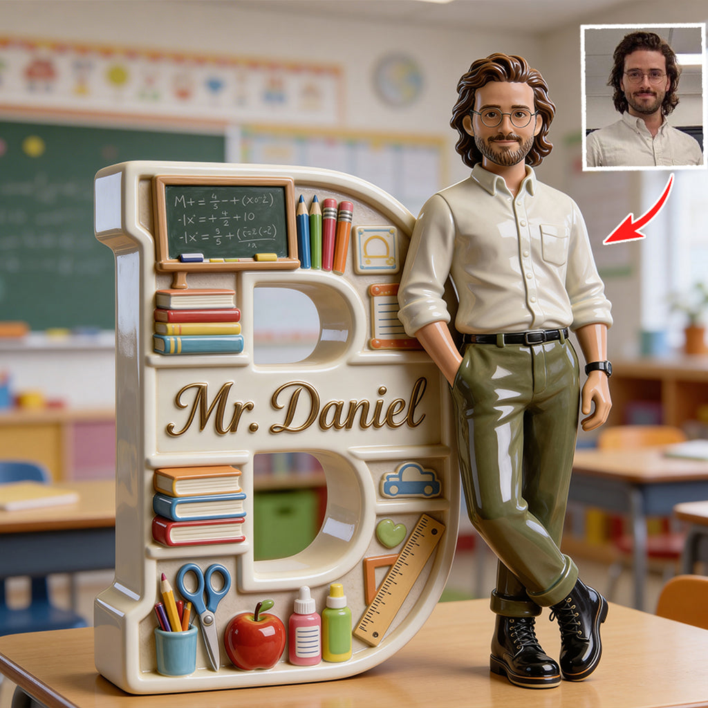 Custom Any Photo - Best Teacher Ever - Personalized Teacher Custom Shaped Acrylic Plaque