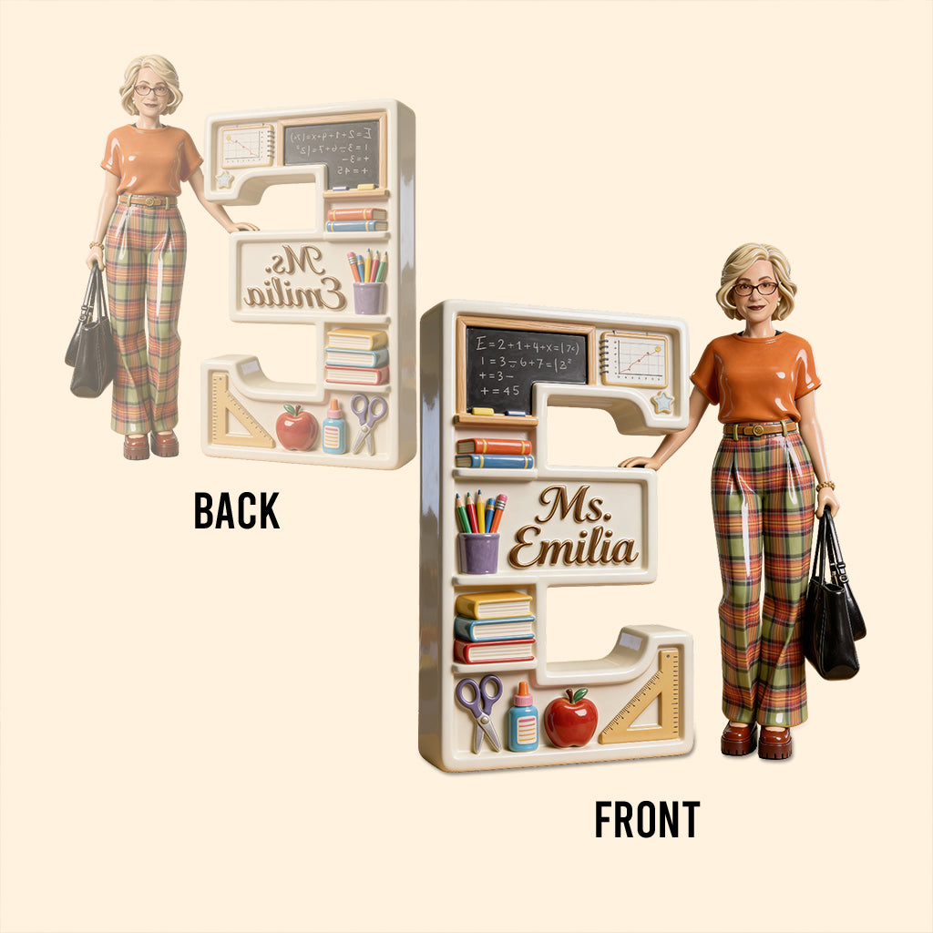 Custom Any Photo - Best Teacher Ever - Personalized Teacher Custom Shaped Acrylic Plaque