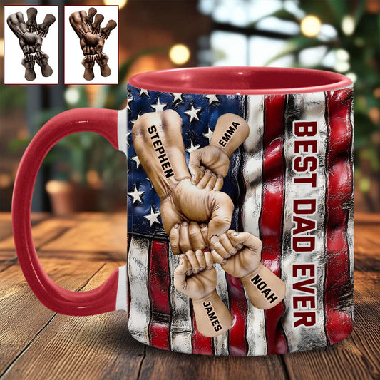 Best Dad Ever - Personalized Father Accent Mug