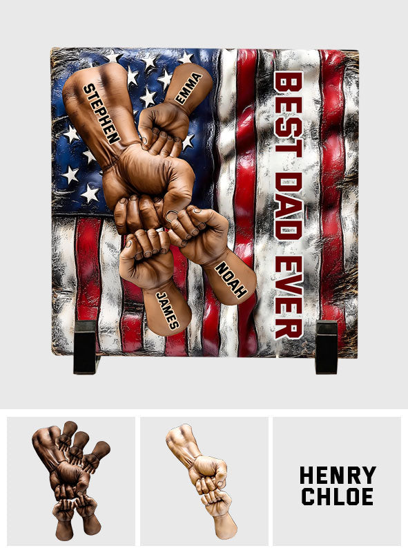 Bester Papa aller Zeiten – Personalisierter quadratischer Stein für Vater