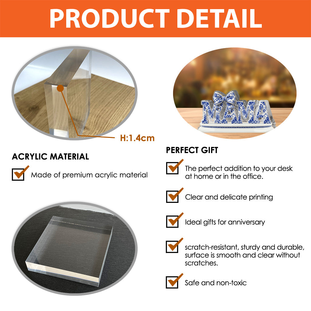 Beste Mama aller Zeiten – Personalisierte Acrylplakette in individueller Form für die Mutter