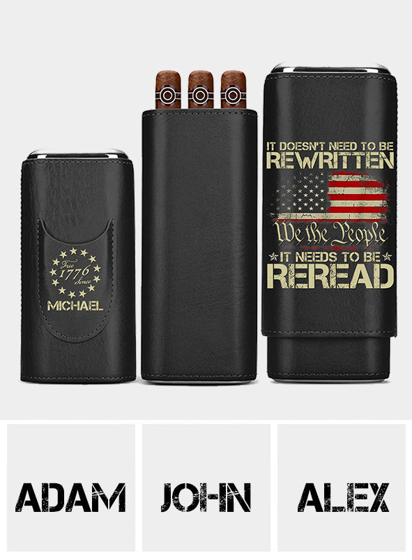 Wir, das Volk – Personalisierter Humidor aus Leder zum Unabhängigkeitstag/4. Juli
