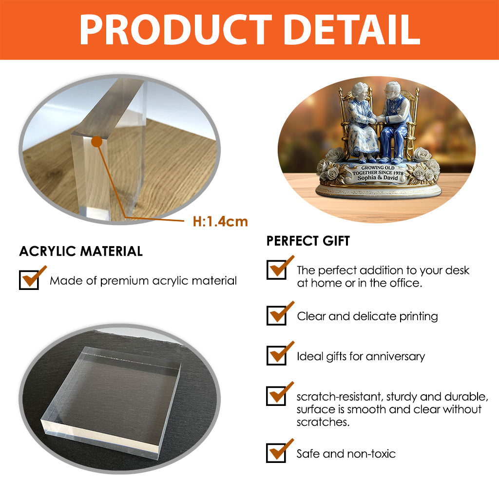 Gemeinsam alt werden – Personalisierte Acrylplakette in individueller Form für Paare