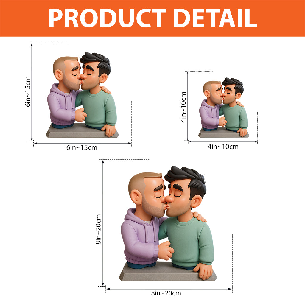 Geschenkidee für Paare mit dem Motiv „Liebe ist Liebe“ – Cartoonhafter, übertriebener Maskottchen-Stil – Personalisierte Acrylplakette zur Unterstützung der LGBTQ+-Community in individueller Form