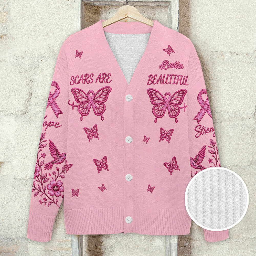 Breast Cancer Awareness - Personalized Breast Cancer Awareness Cardigan Sweater