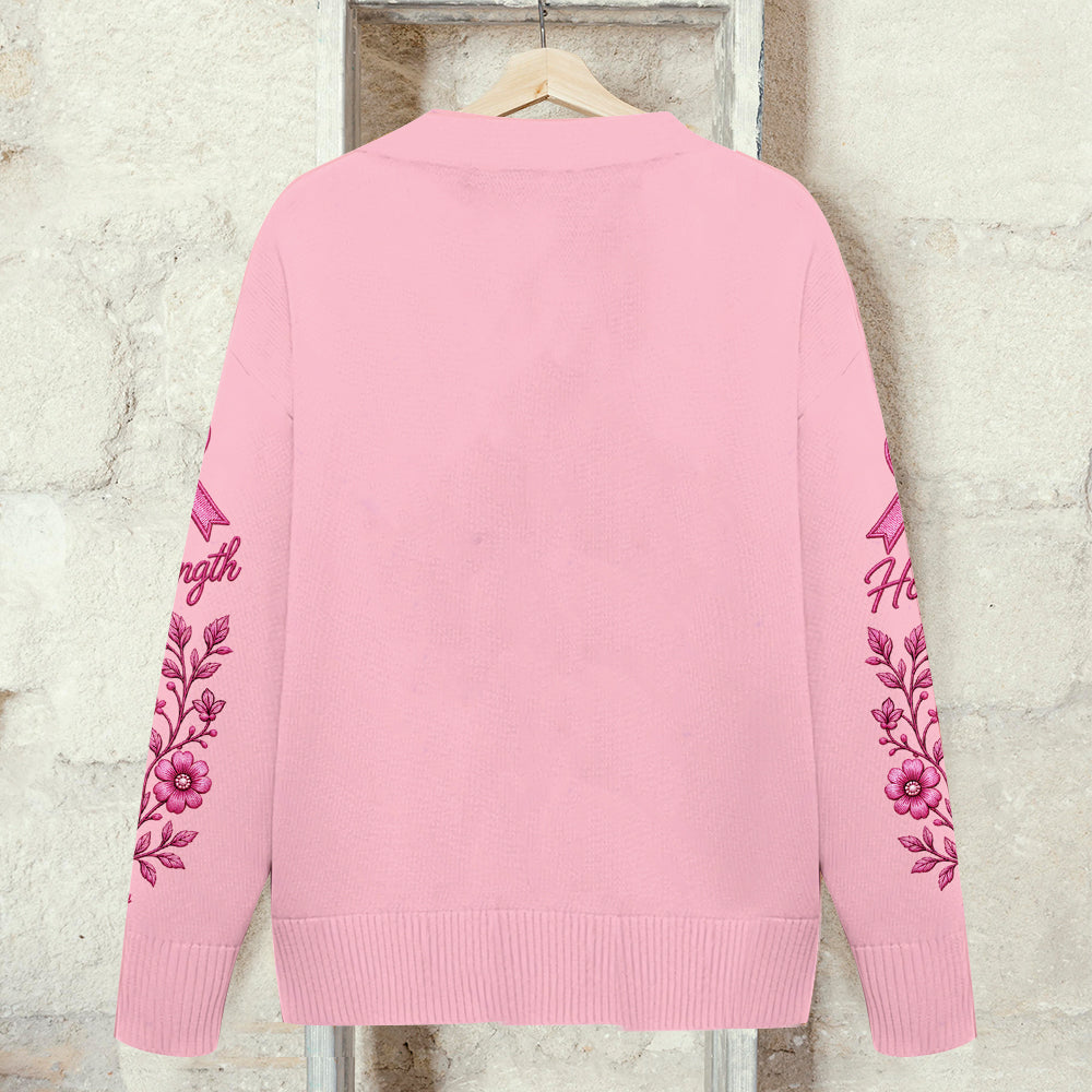Breast Cancer Awareness - Personalized Breast Cancer Awareness Cardigan Sweater