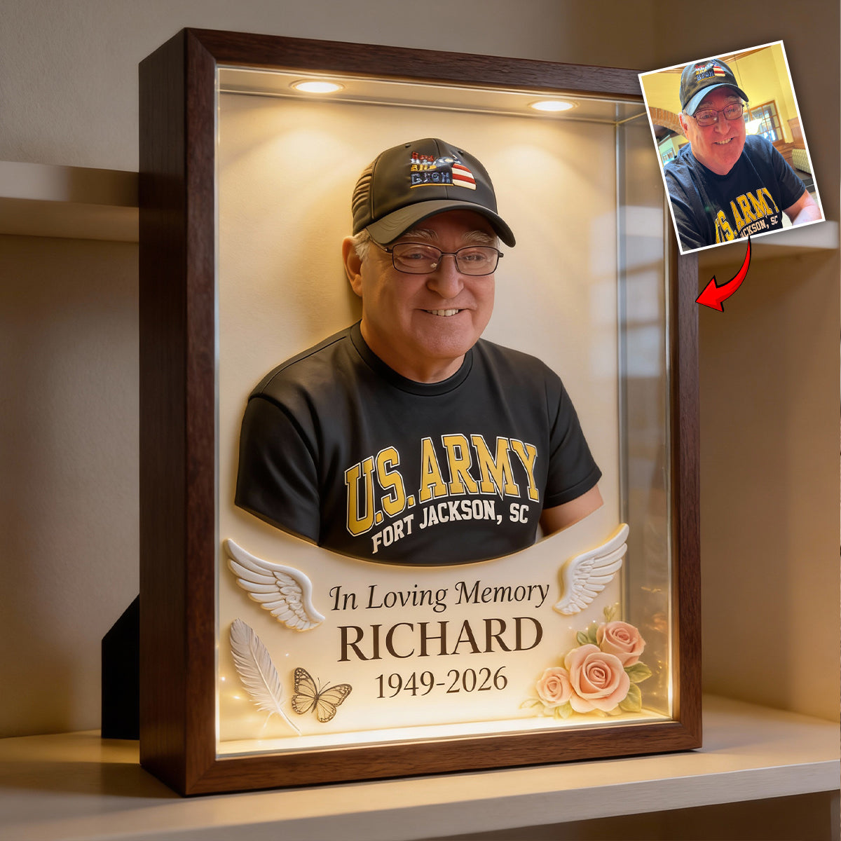 In liebevoller Erinnerung – Personalisierte Gedenktafel aus Acryl in individueller Form