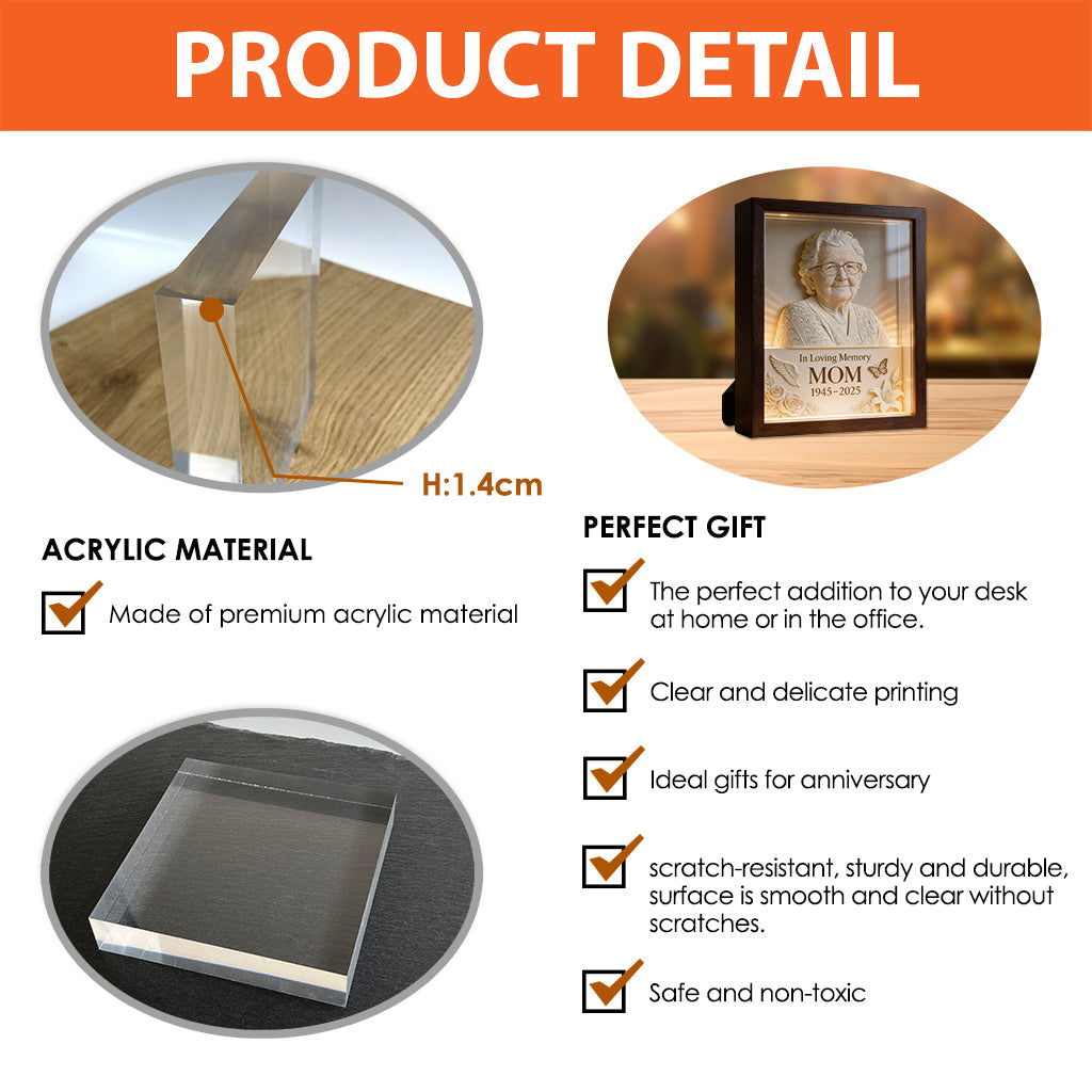 In liebevoller Erinnerung – Personalisierte Gedenktafel aus Acryl in individueller Form