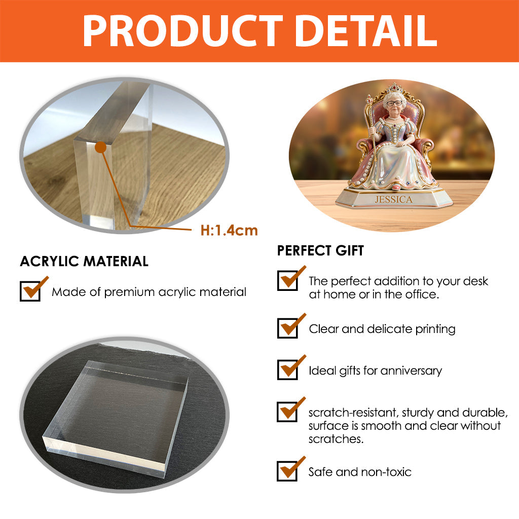 Königliche Familie – Personalisierte Acrylplakette in individueller Familienform