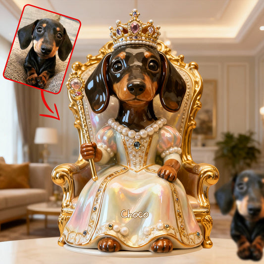 Königlicher Hund – Personalisierte Acrylplakette in Hundeform