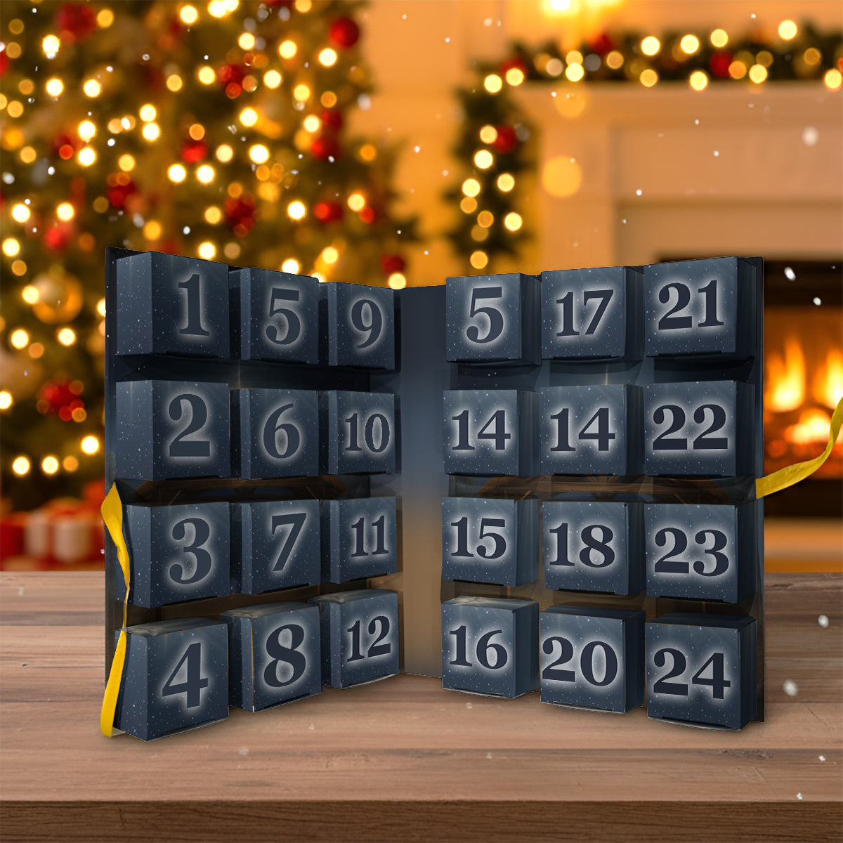 Weihnachts-Adventskalender – Personalisierter christlicher Falt-Adventskalender mit Ornamenten