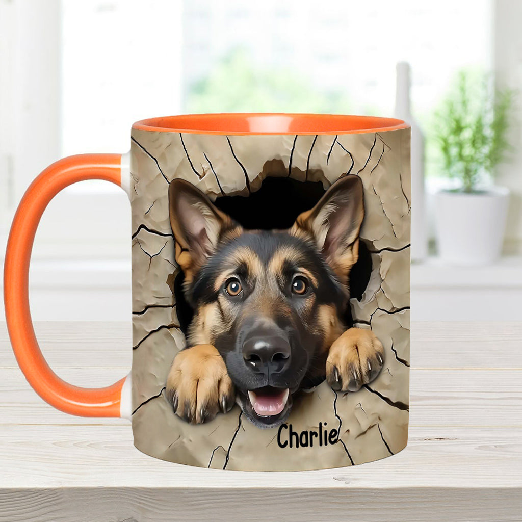 Niedlicher Deutscher Schäferhund - Personalisierte Tasse mit Hundemotiv