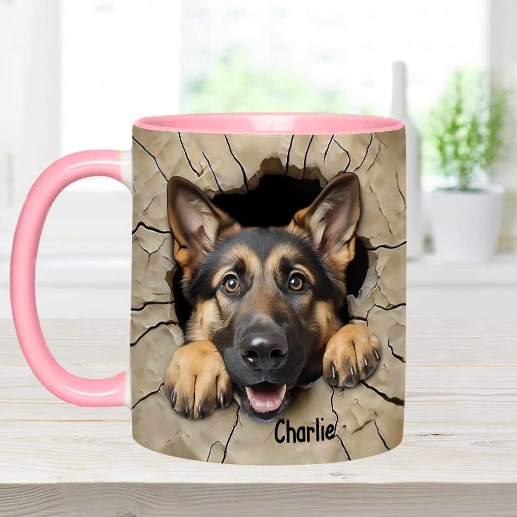 Niedlicher Deutscher Schäferhund - Personalisierte Tasse mit Hundemotiv