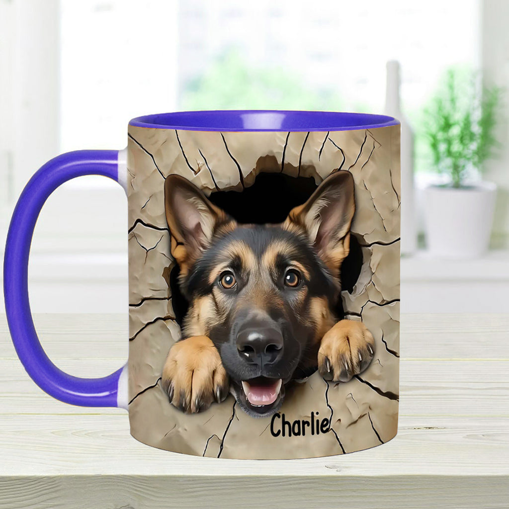 Niedlicher Deutscher Schäferhund - Personalisierte Tasse mit Hundemotiv
