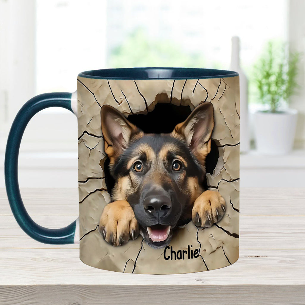 Niedlicher Deutscher Schäferhund - Personalisierte Tasse mit Hundemotiv