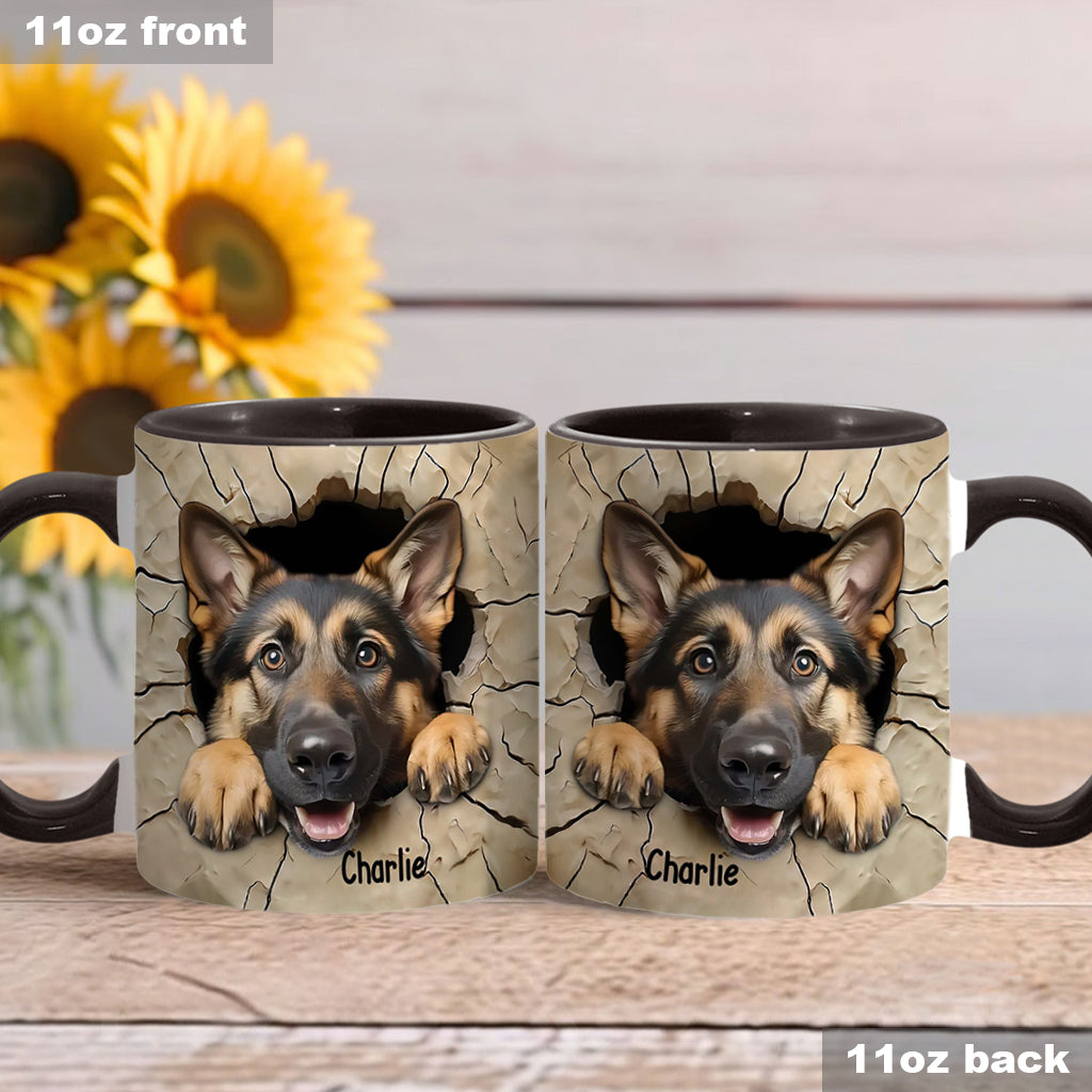 Niedlicher Deutscher Schäferhund - Personalisierte Tasse mit Hundemotiv