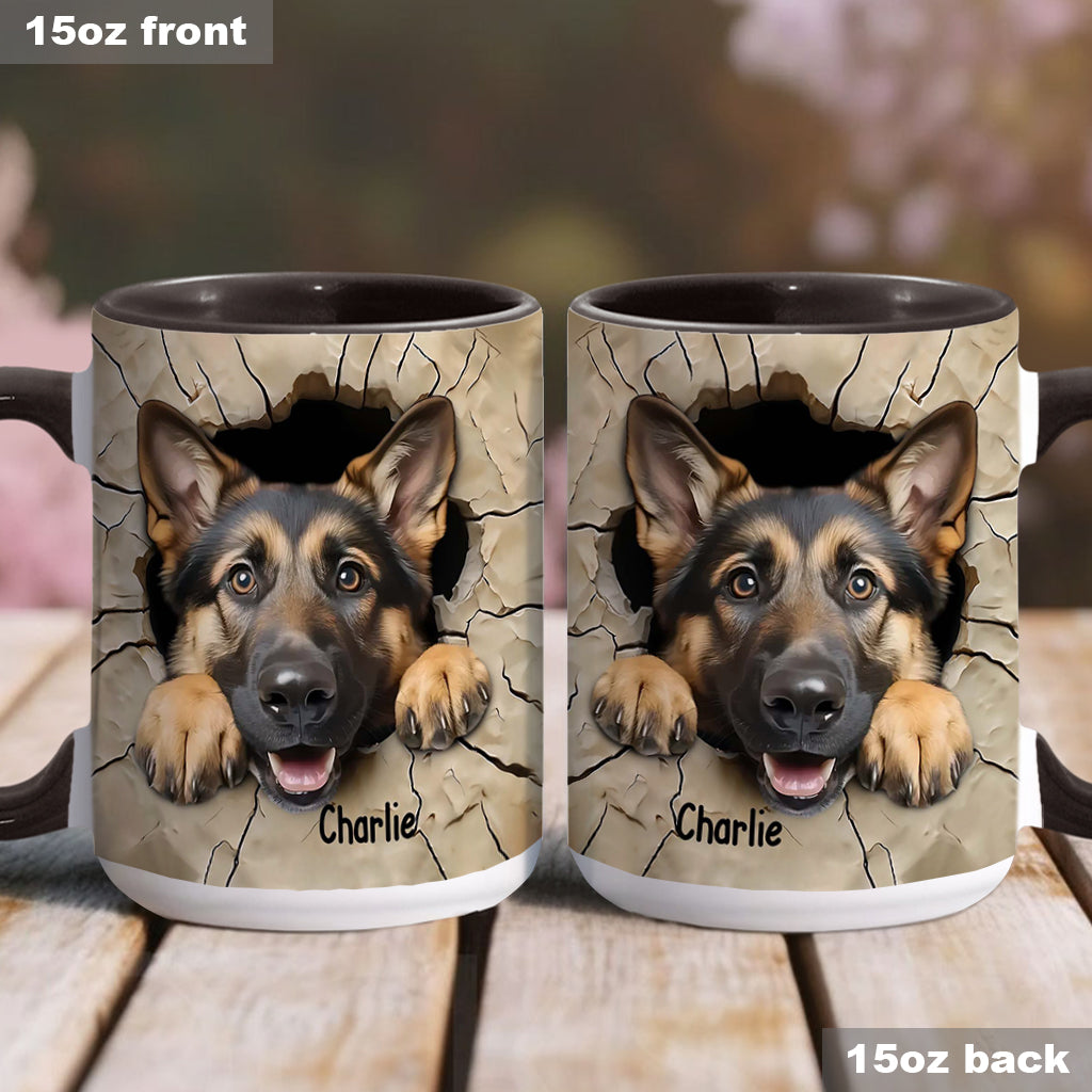 Niedlicher Deutscher Schäferhund - Personalisierte Tasse mit Hundemotiv