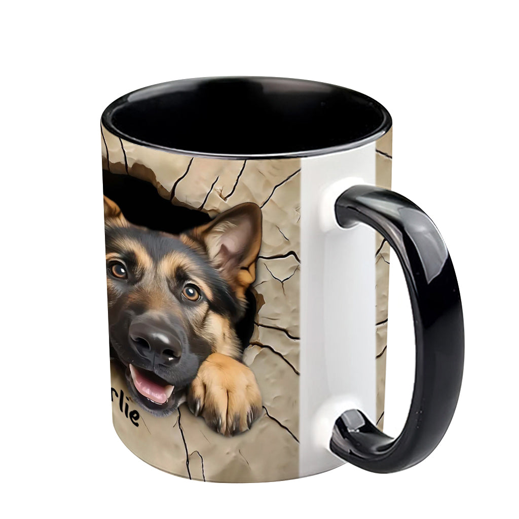 Niedlicher Deutscher Schäferhund - Personalisierte Tasse mit Hundemotiv