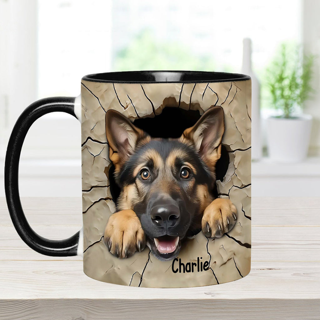 Niedlicher Deutscher Schäferhund - Personalisierte Tasse mit Hundemotiv