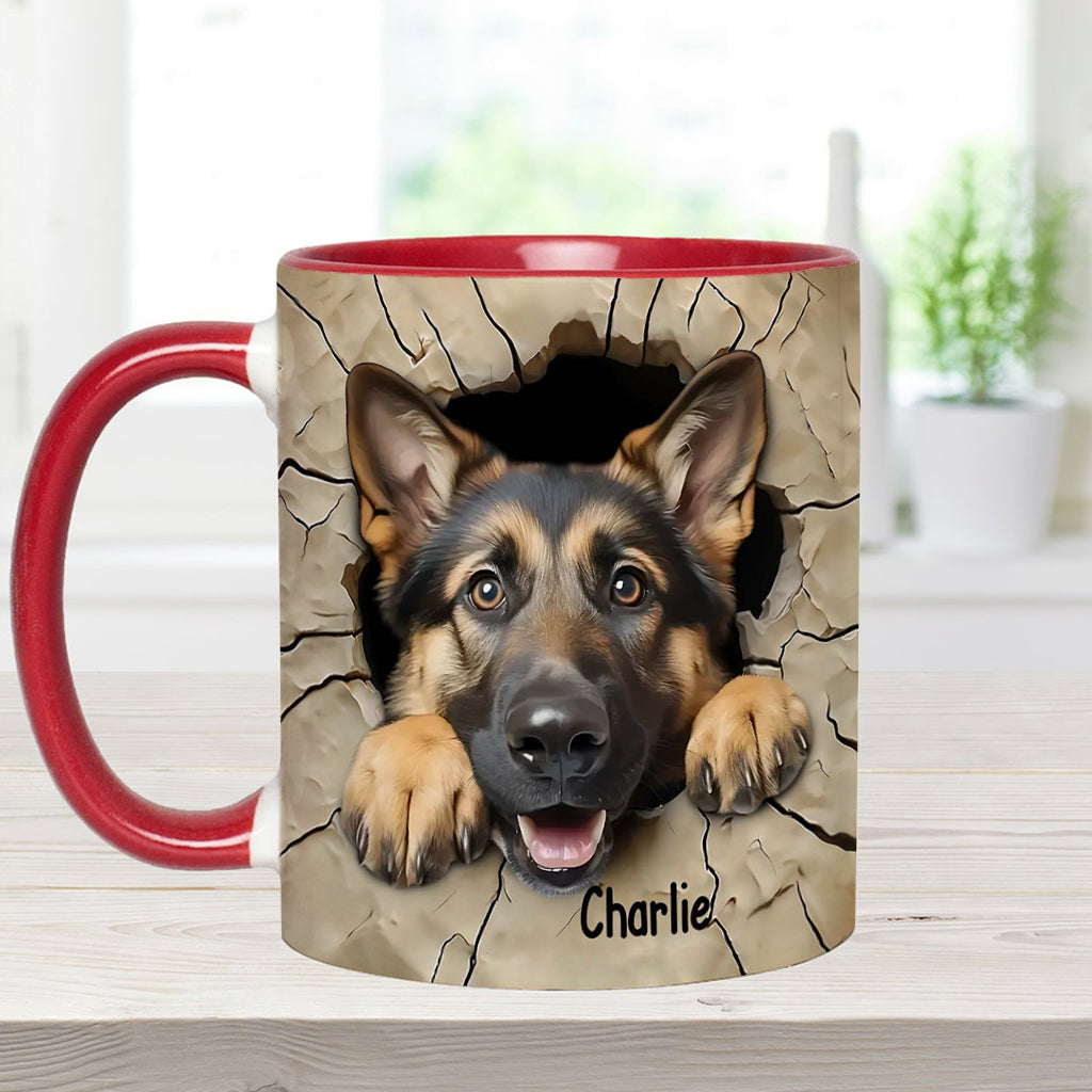 Niedlicher Deutscher Schäferhund - Personalisierte Tasse mit Hundemotiv