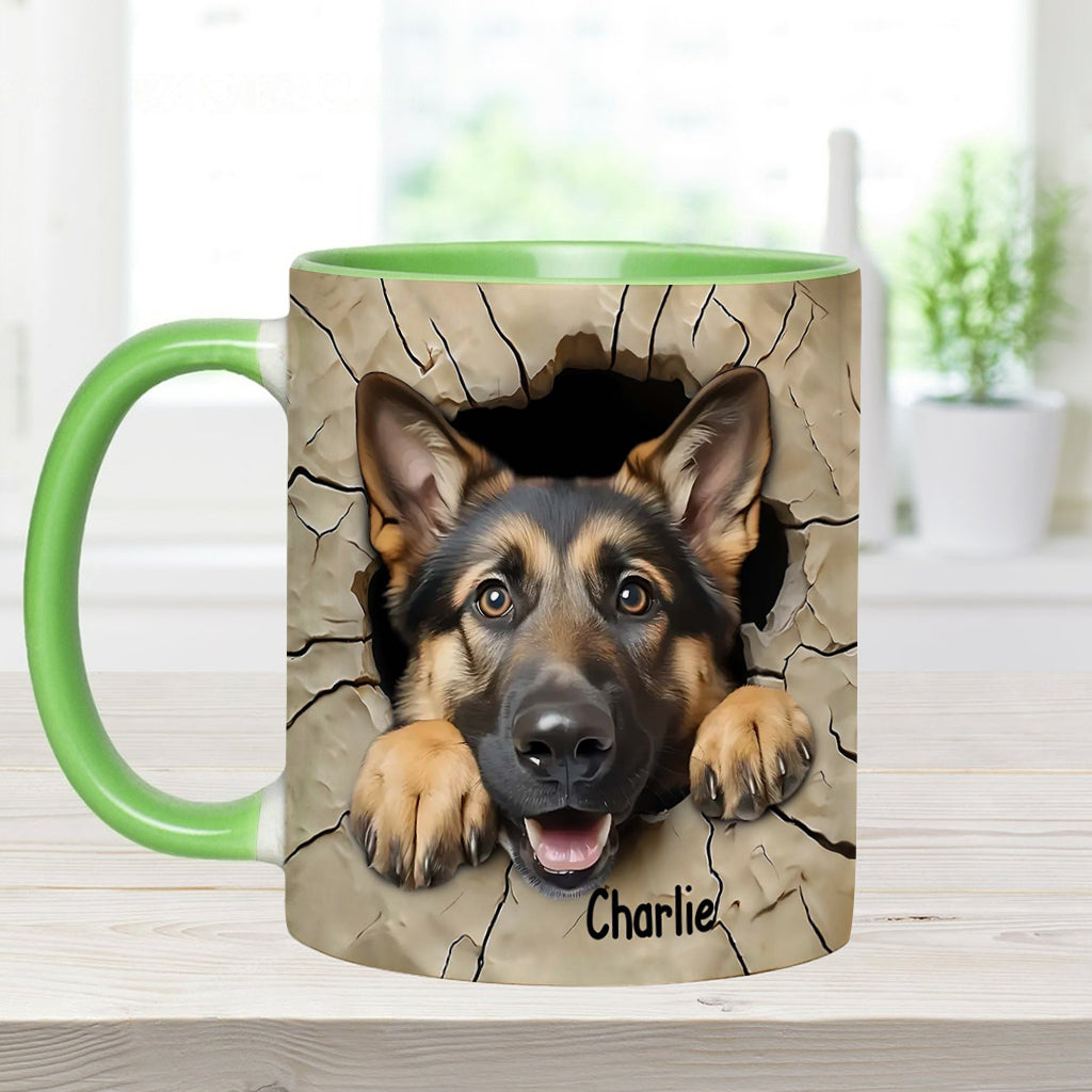 Niedlicher Deutscher Schäferhund - Personalisierte Tasse mit Hundemotiv