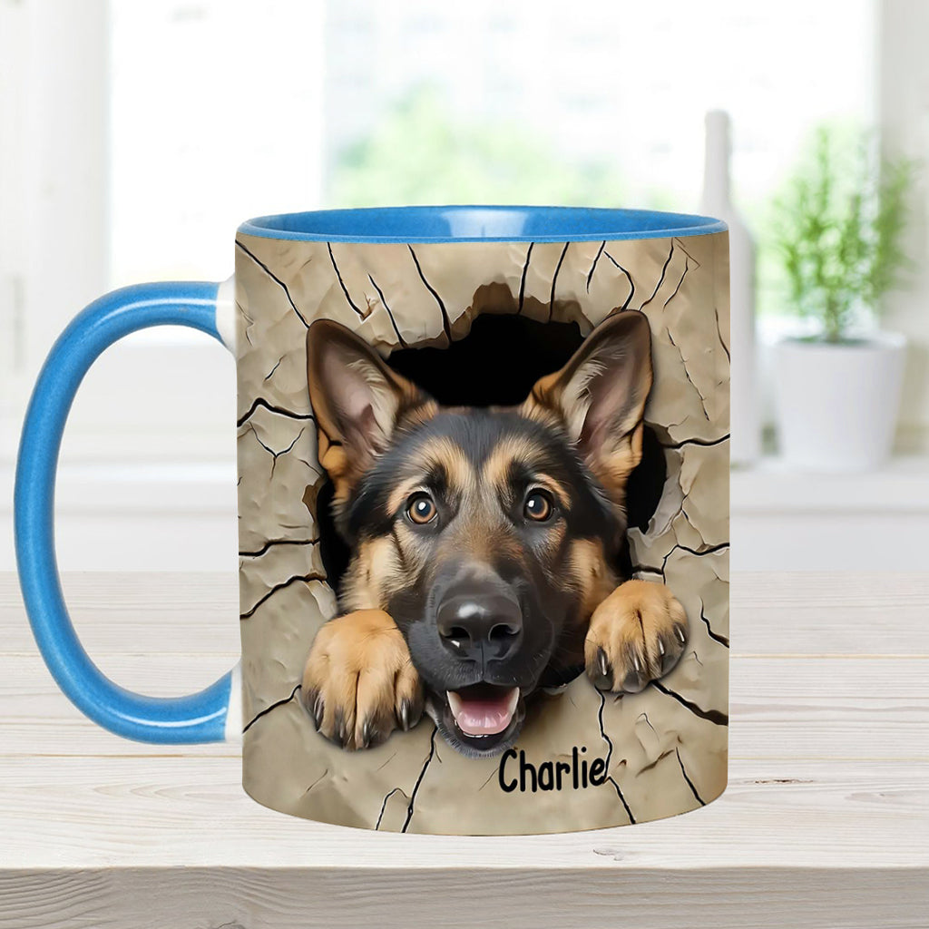 Niedlicher Deutscher Schäferhund - Personalisierte Tasse mit Hundemotiv