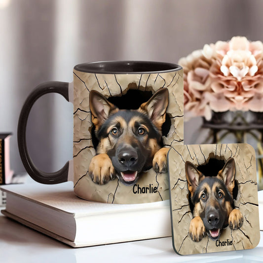 Niedlicher Deutscher Schäferhund - Personalisierte Tasse mit Hundemotiv