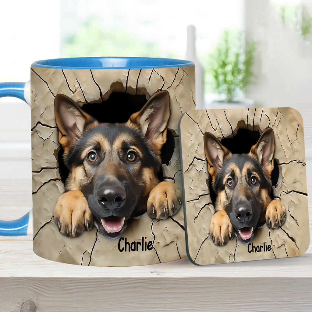 Niedlicher Deutscher Schäferhund - Personalisierte Tasse mit Hundemotiv