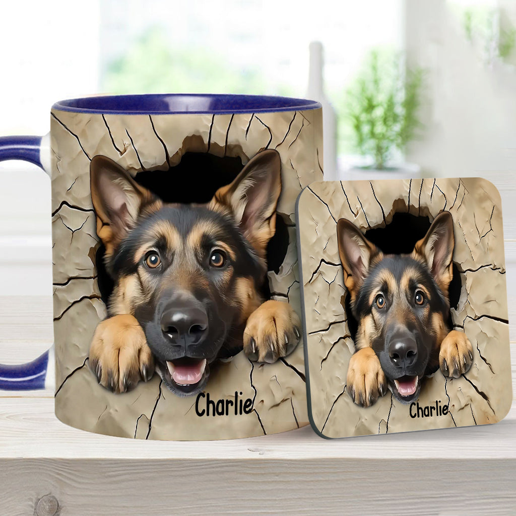 Niedlicher Deutscher Schäferhund - Personalisierte Tasse mit Hundemotiv