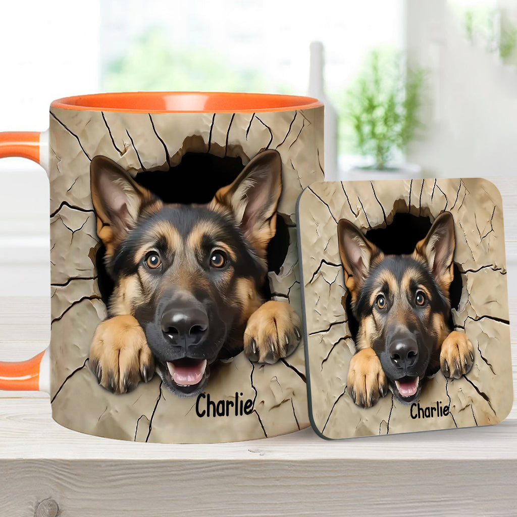 Niedlicher Deutscher Schäferhund - Personalisierte Tasse mit Hundemotiv