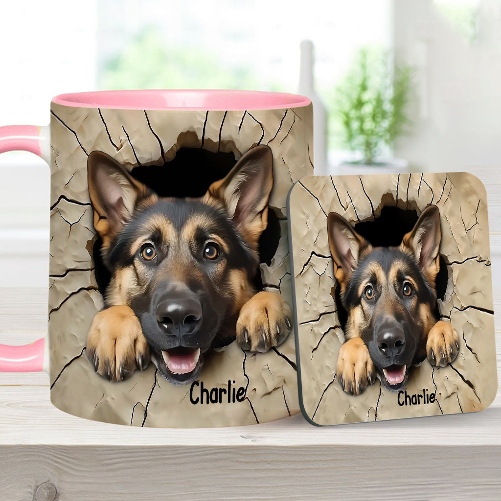 Niedlicher Deutscher Schäferhund - Personalisierte Tasse mit Hundemotiv