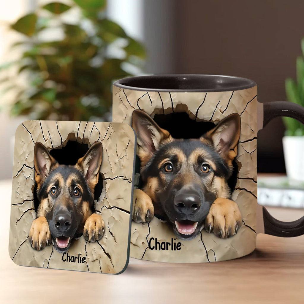Niedlicher Deutscher Schäferhund - Personalisierte Tasse mit Hundemotiv