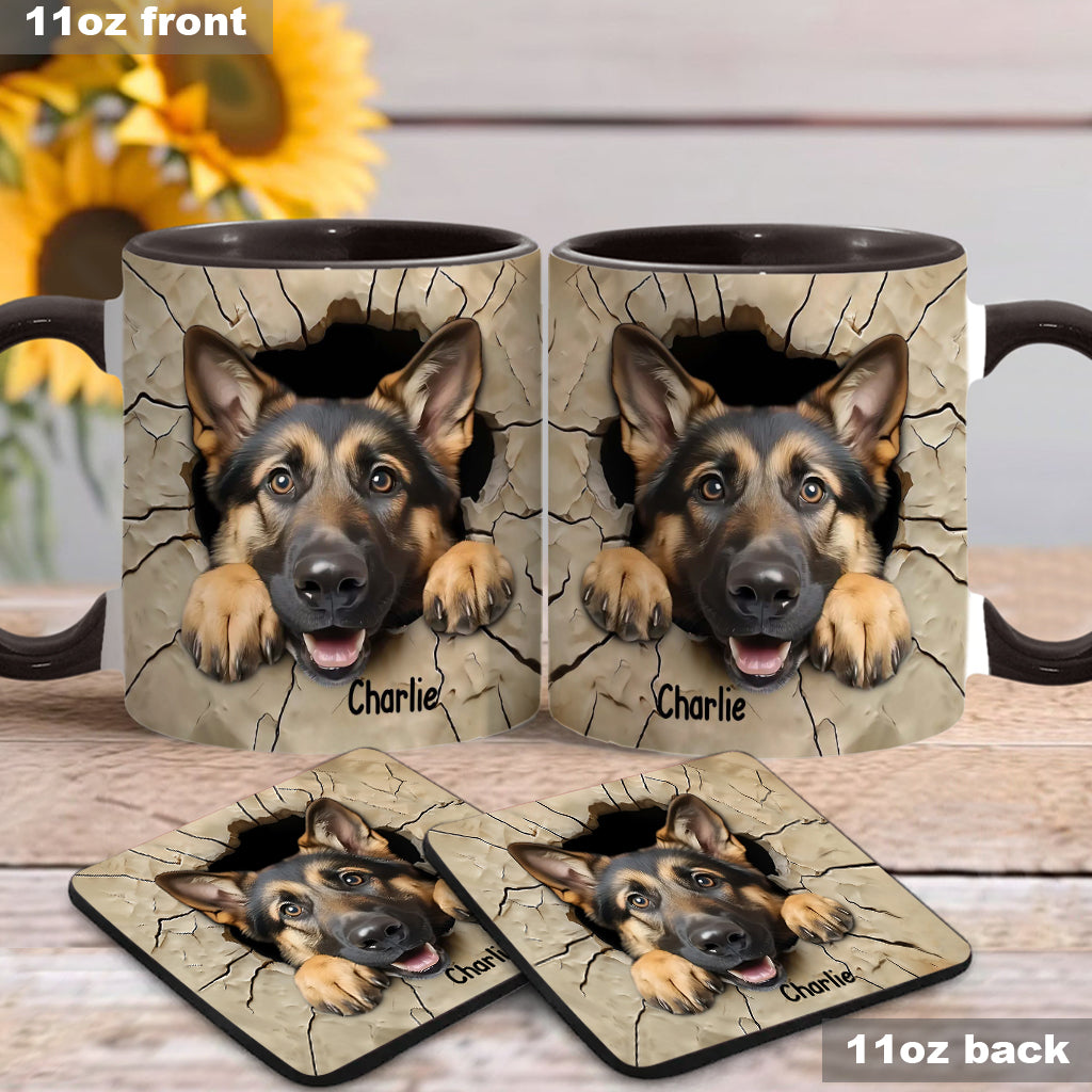 Niedlicher Deutscher Schäferhund - Personalisierte Tasse mit Hundemotiv
