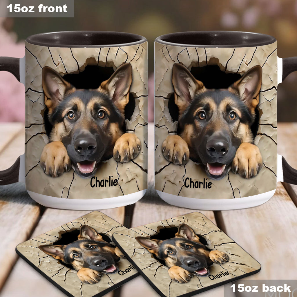 Niedlicher Deutscher Schäferhund - Personalisierte Tasse mit Hundemotiv