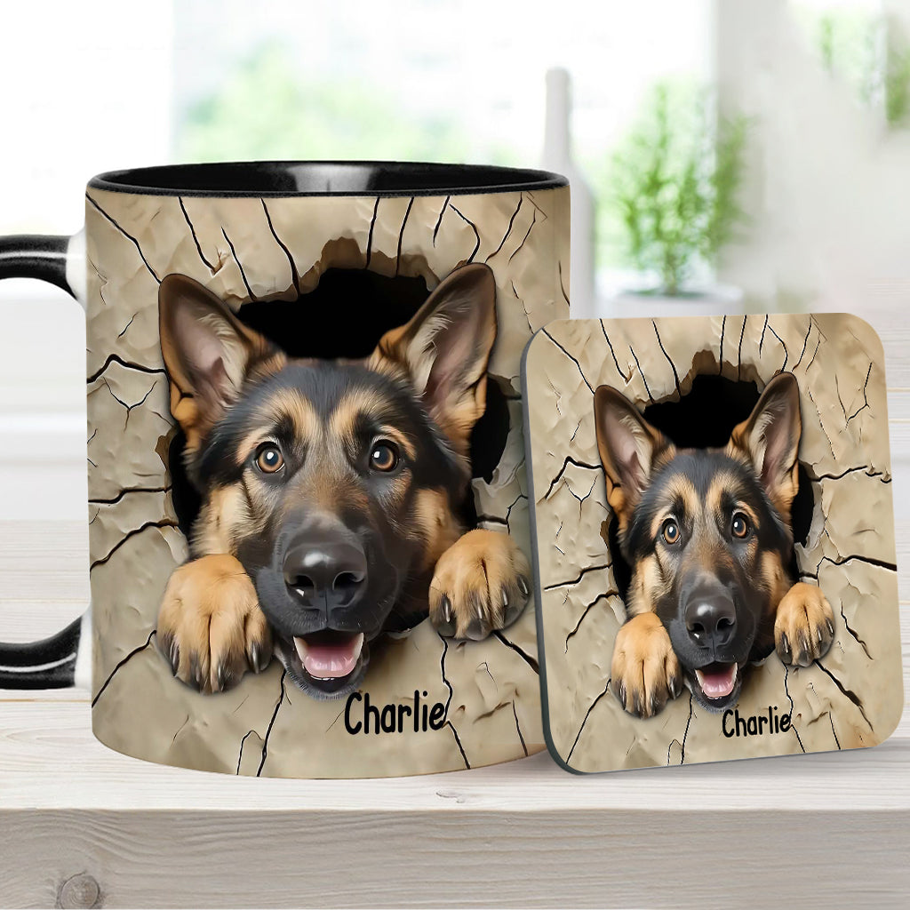 Niedlicher Deutscher Schäferhund - Personalisierte Tasse mit Hundemotiv