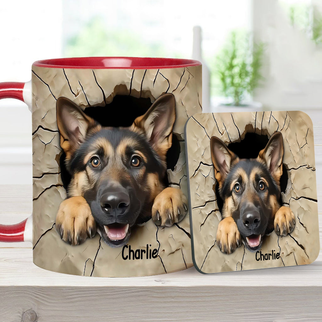 Niedlicher Deutscher Schäferhund - Personalisierte Tasse mit Hundemotiv