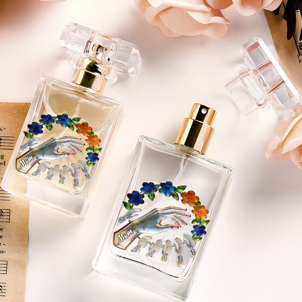 Mom And Kids Hands - Personalized Mother Refillable Perfume Bottle
