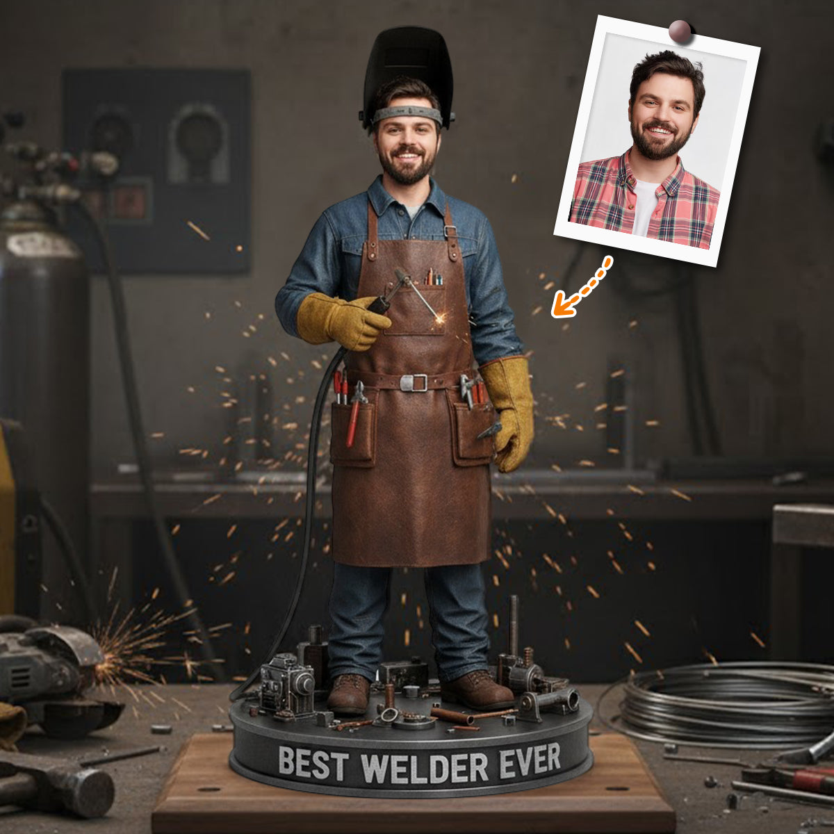 Individuelles Geschenk für Schweißer – Personalisierte Acrylplakette in Sonderform für Schweißer