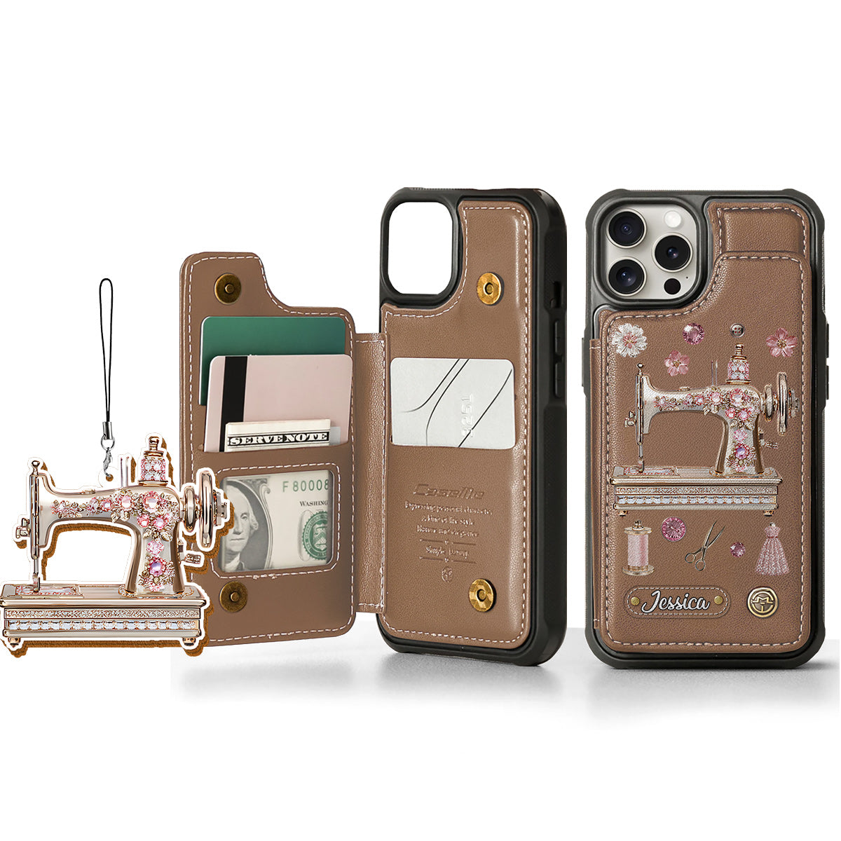 Beautiful Sewing Machine - Personalized Sewing Wallet Phone Case