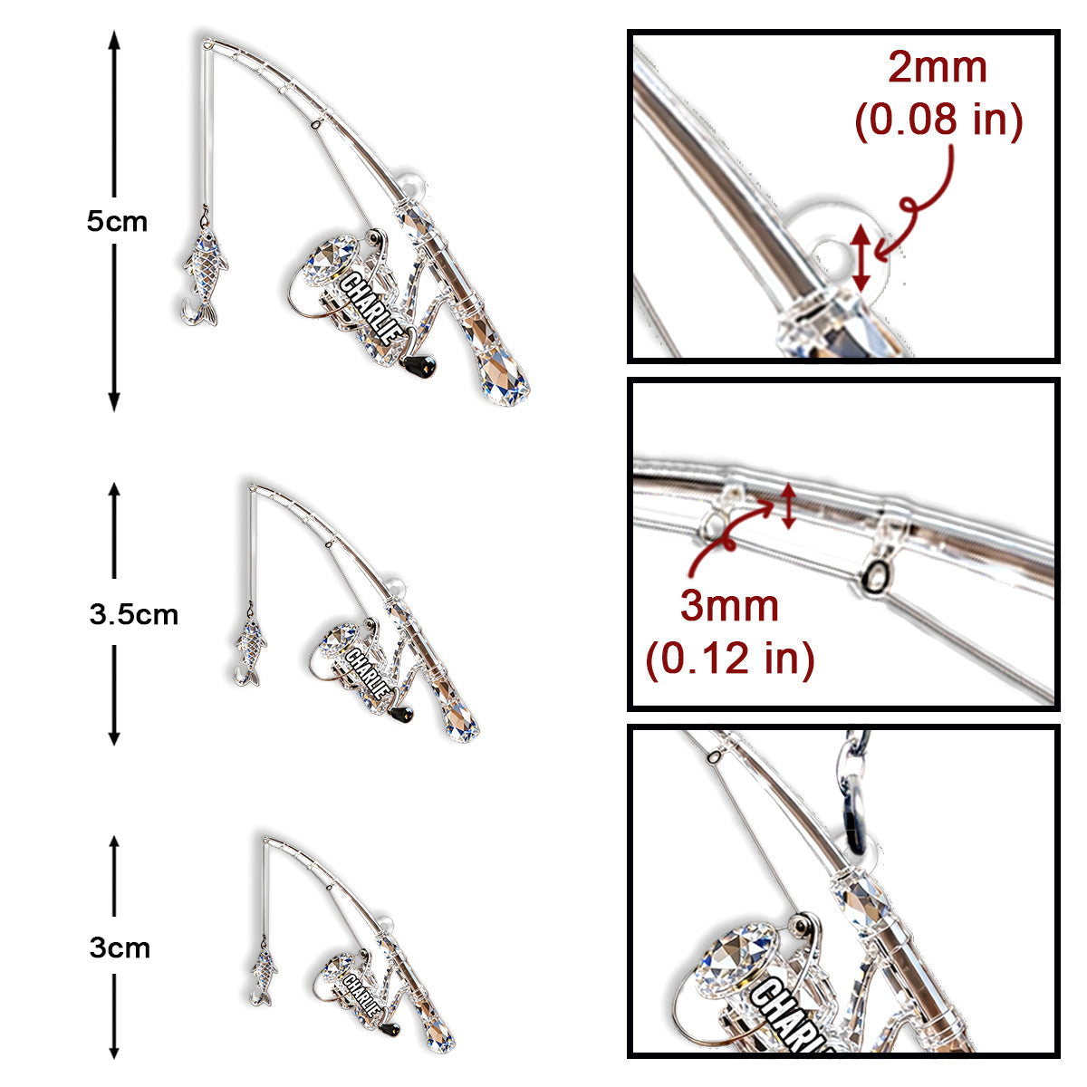 Angelrute - Personalisierter Angel-Schlüsselanhänger