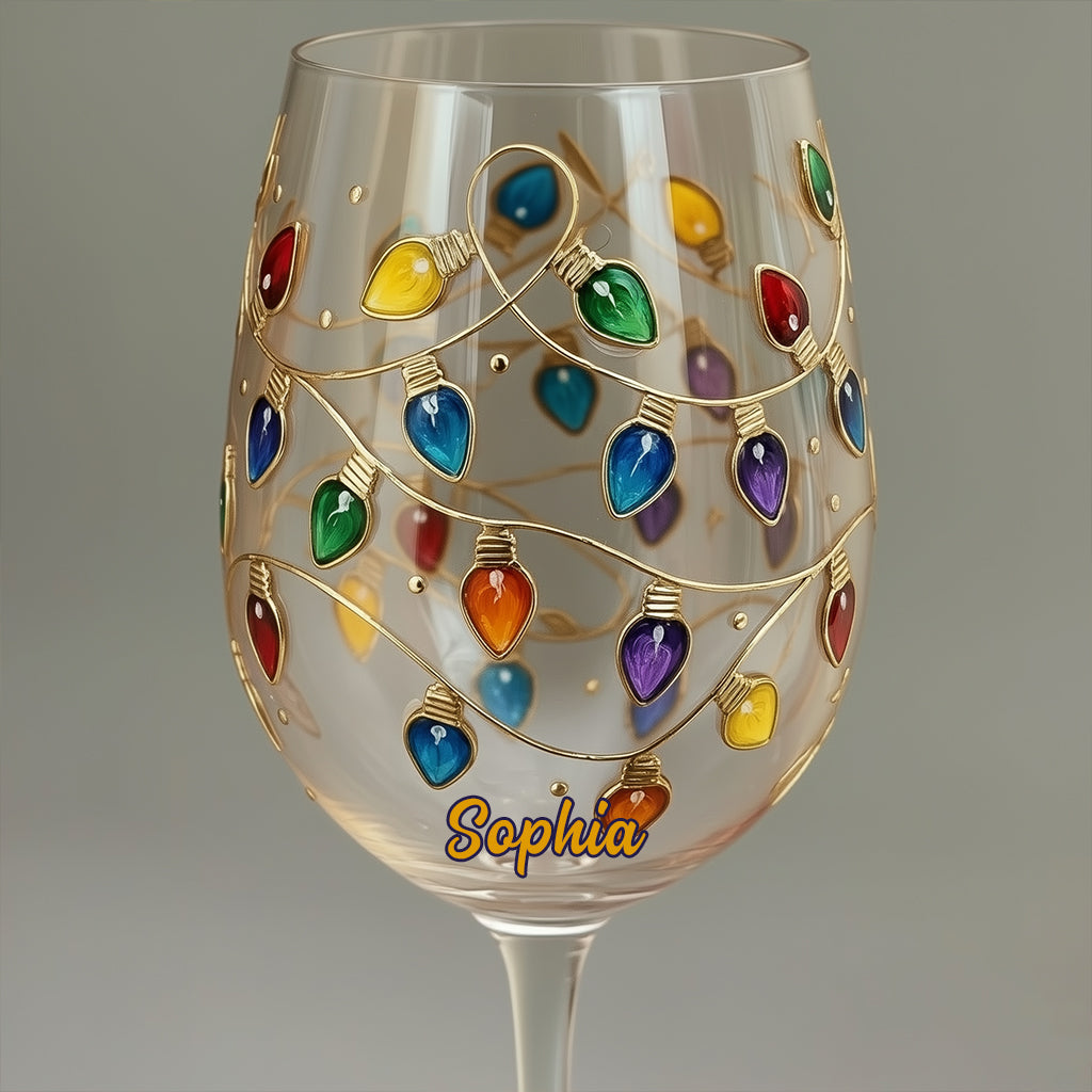 Ein Toast auf Familie, Liebe und unvergessliche Weihnachtserinnerungen – personalisiertes Familienweinglas mit langem Stiel