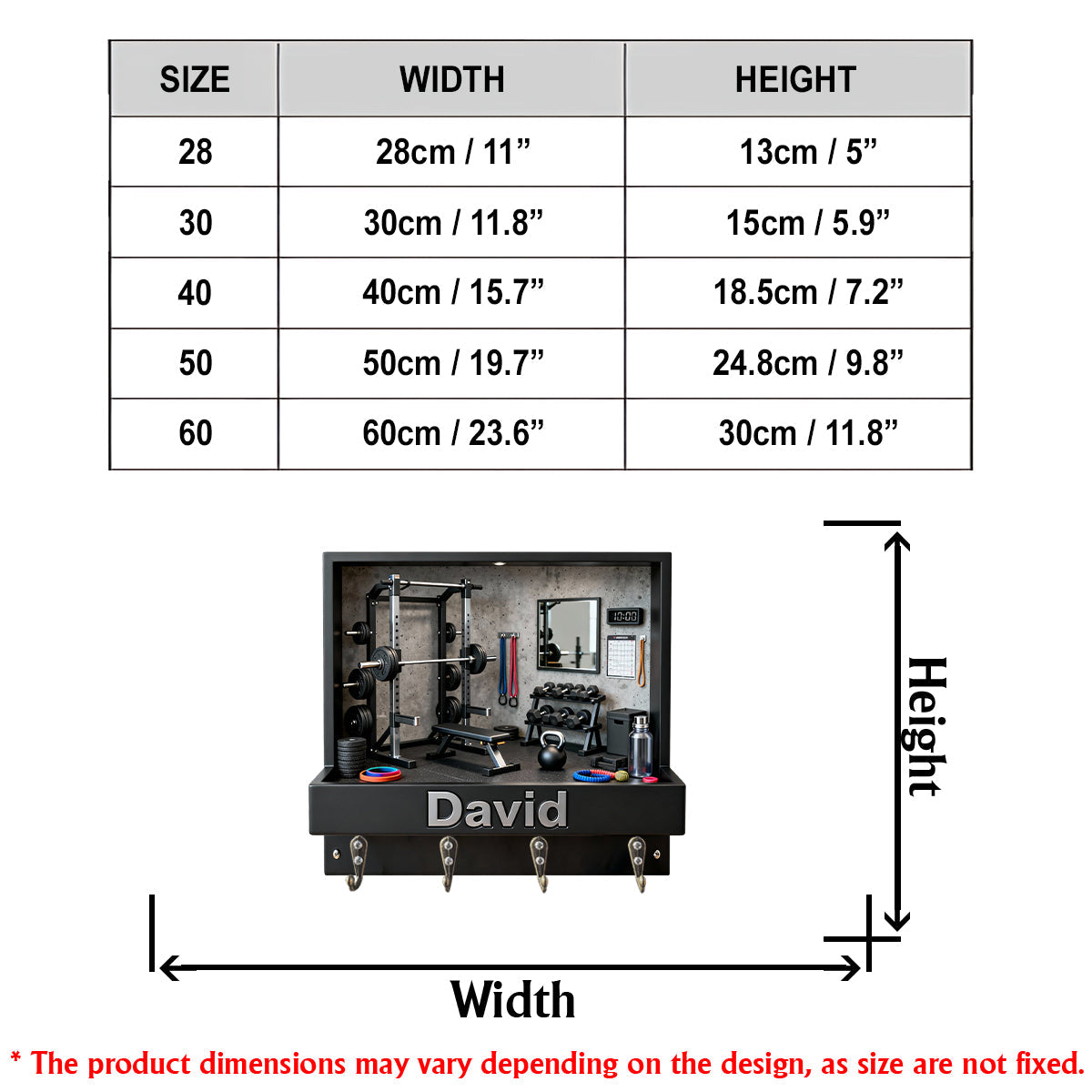 Workout Champ - Personalized Fitness Custom Shaped Hanging Rack