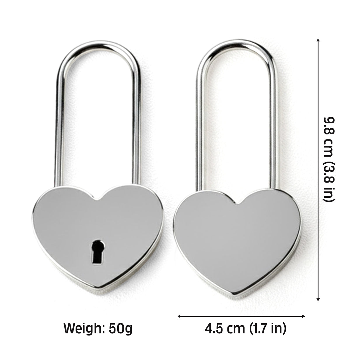 Two Hearts Locked Together Forever - Personalized Couple Heart Padlock