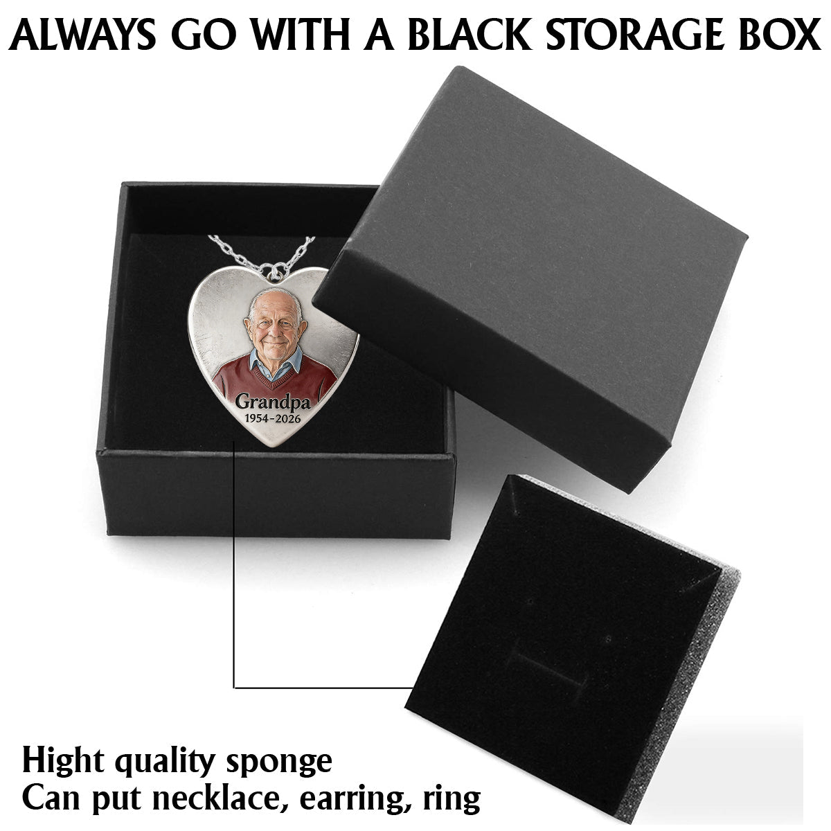 Always In My Heart - Personalized Memorial Shaped Metal Pendant Necklace