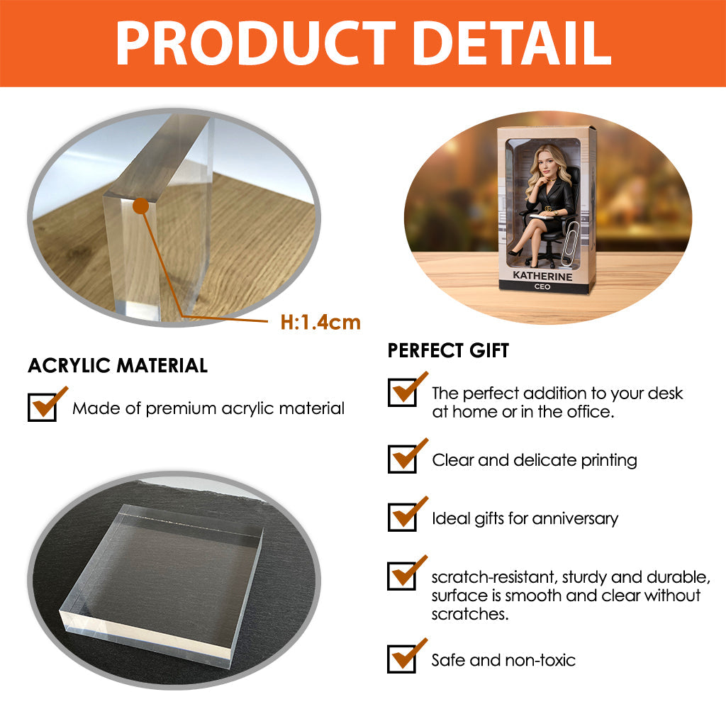 Custom Any Photo Perfect Gift For Colleagues - Personalized Colleague Custom Shaped Acrylic Plaque