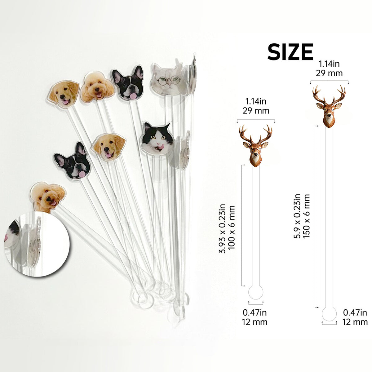 Individuell gestaltbar mit Foto – Personalisierter Jagd-Set-Becher mit Acryl-Rührstäbchen